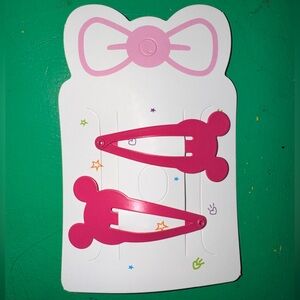 Disney Mickey Mouse Metal Hair Snap Clips - Matte Magenta